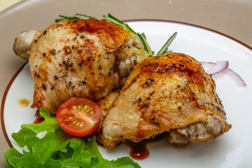 Roasted chicken thighs