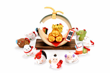 干支 十二支 置物 門松 金俵