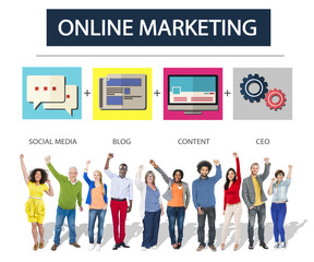 Online Marketing Business Content Strategy Target Concept