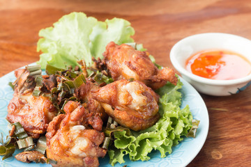 ot Meat Dishes - Grilled Chicken Wings with Red Spicy Sauce