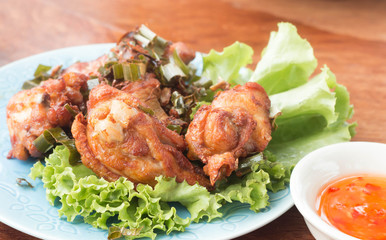ot Meat Dishes - Grilled Chicken Wings with Red Spicy Sauce