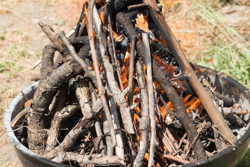 Obraz premium Fire In A Fireplace