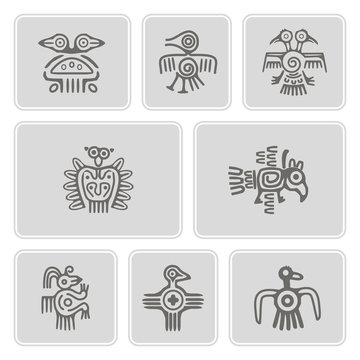 icons with American Indians relics dingbats characters  (part 2)