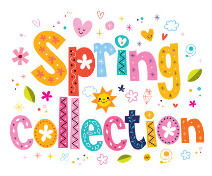 spring collection lettering decorative text