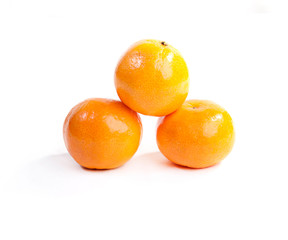 Group of mandarins over white