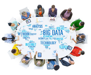 Big Data Storage Information World Map Concept