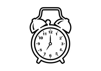Alarm clock icon on white background