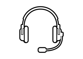 Headphones icon on white background