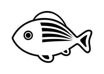 Fish vector icon on white background