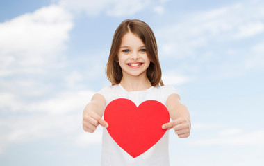 smiling little girl in white blank t-shirt