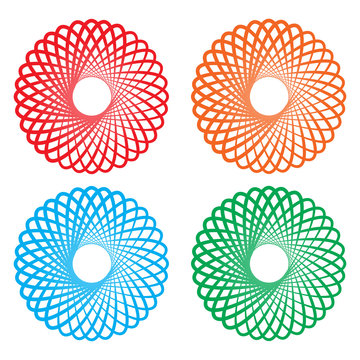 Hand drawn circle set, vector illustration