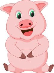 Obraz na płótnie Canvas cute pig cartoon