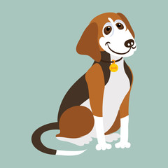 Yugoslavian tricolor hound. Vector illustration