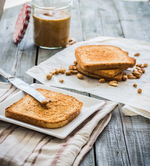 crunchy peanut butter on toast, English breakfast
