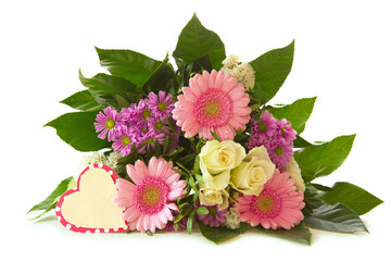 Colorful flowers bouquet isolated.