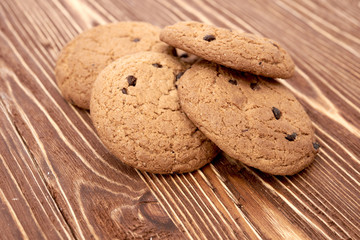 oat cookies on wooden table
