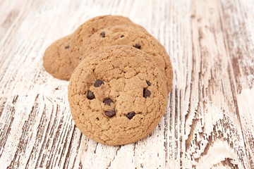 oat cookies on wooden table