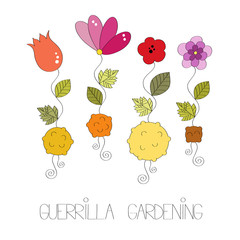 Guerrilla gardening vector illustration 