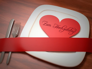 Hochzeitstag Essen Menue Gutschein Einladung Karte