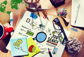 Job Search Application Career Planning Woring Concept