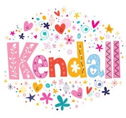 Fototapeta na wymiar Kendall female name decorative lettering type design