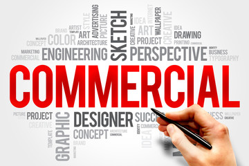 COMMERCIAL word cloud, business concept