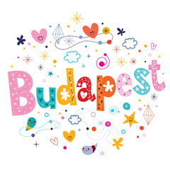 Budapest decorative lettering text