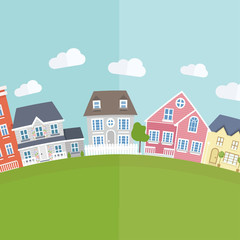 Vector small town background
