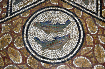 Fototapeta na wymiar mosaic of two fishes