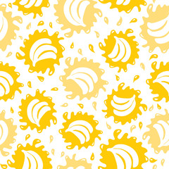 Organic food background bananas seamless pattern