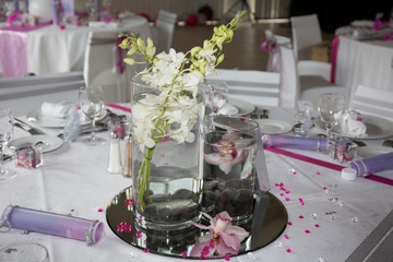 Interior of a wedding banquet in restaurant, 