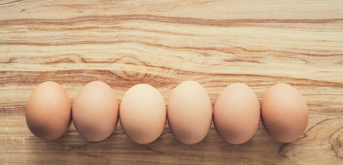 Organic eggs, clean eating concept, colorised image