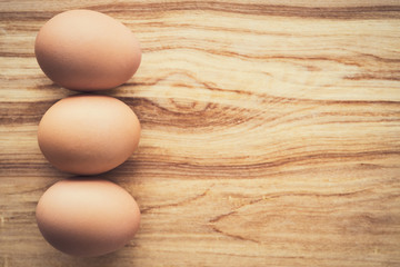 Organic eggs, clean eating concept, colorised image