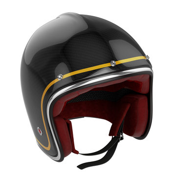 Motorcycle helmet black carbon modern