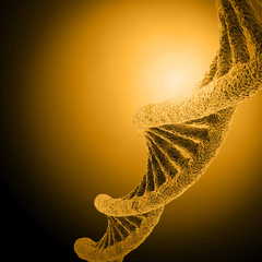 Digital illustration DNA structure in colour background