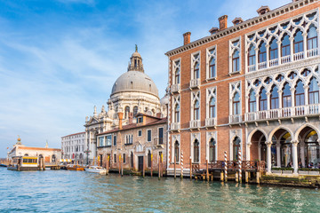 Fototapeta na wymiar Grand Canal and Santa Maria della Salute in Venice, Italy