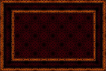 abstract patterned burgundy background with a yellow border