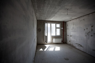 Empty walls concrete room interior