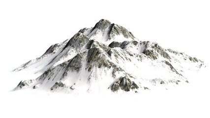 Śnieżne góry szczyty oddzielali na białym tle - 82870526