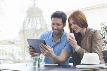 Couple visiting Paris