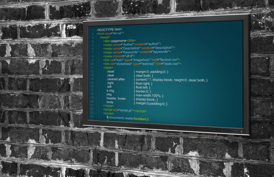 Program code on a monitor