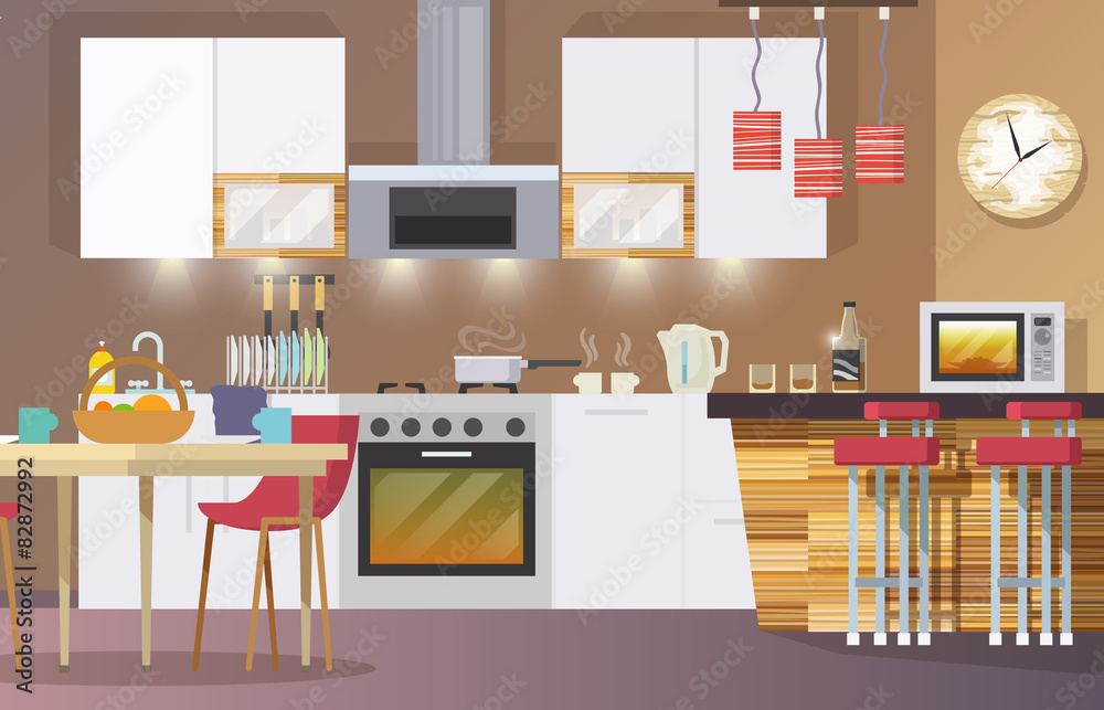 Wall mural Kitchen Interior Flat