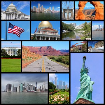 Photos of USA - travel collage