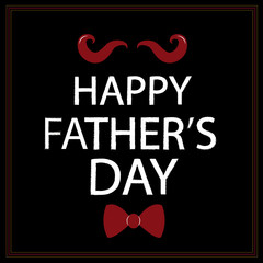 Happy Father's Day card with bow tie and mustache vector