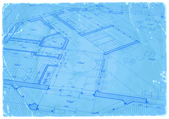 architecture blueprint - house plan / vector illustration
