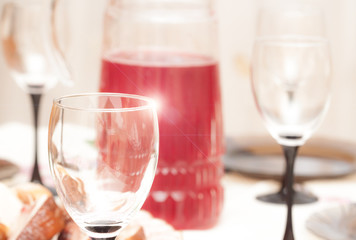 home red wine and glasses