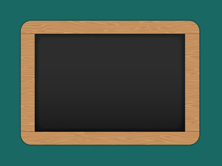 Chalkboard with wooden frame.