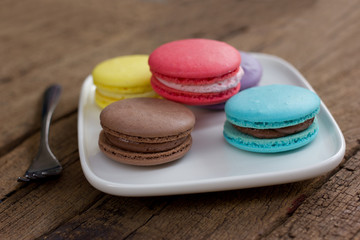 French colorful macarons.