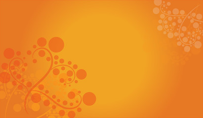 orange abstract background consisting of wavy lines and circles