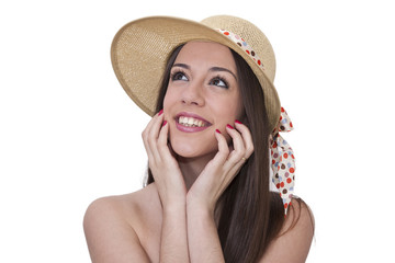 girl with bikini and hat